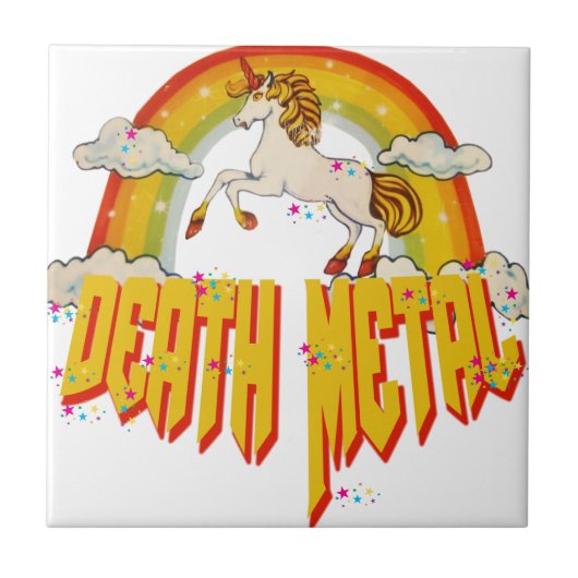 Einhörner des Death Metal Fliese (Vorderseite)