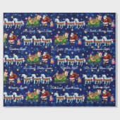 Einhörner, die auf den Namen des Weihnachtsmanns " Geschenkpapier (Flach)