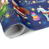 Einhörner, die auf den Namen des Weihnachtsmanns " Geschenkpapier (Rolleneckpunkt)