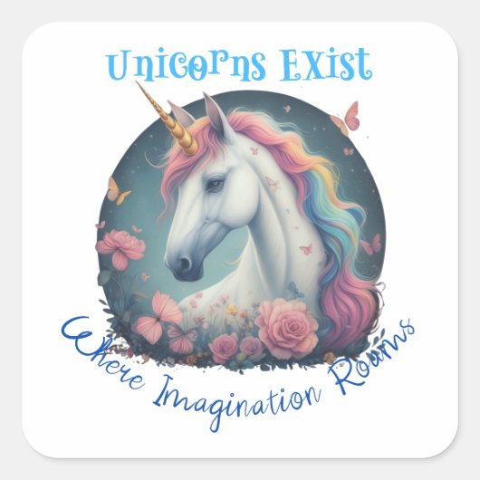 Einhörner existieren Sticker (Vorderseite)