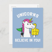 Einhörner glauben an dich postkarte (Vorne/Hinten)