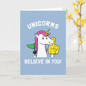 Einhörner glauben an Sie Karte (Gelbe Blume)