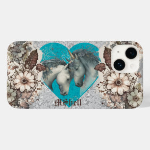 "Einhörner, Herz und Spitze" individuell einstellb Case-Mate iPhone 14 Hülle