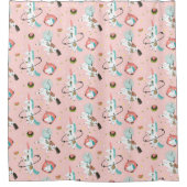 Einhörner im Raum-Muster Duschvorhang (Vorderseite)