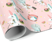 Einhörner im Raum-Muster Geschenkpapier (Rolleneckpunkt)