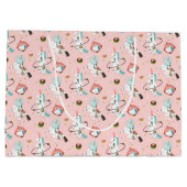 Einhörner im Raum-Muster Große Geschenktüte (Rückseite)