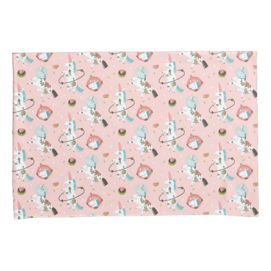 Einhörner im Raum-Muster Kissenbezug (Vorderseite-Rechts)