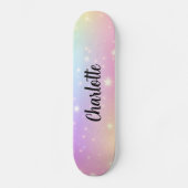 Einhörner im Regenbogenhimmel Personalisiert  Skateboard (Vorderseite)