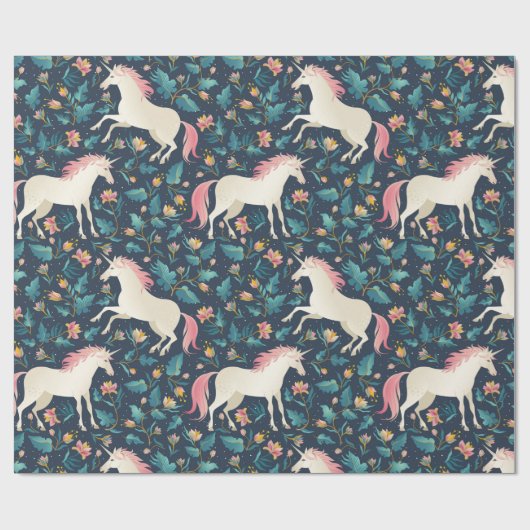Einhörner im Wald Geschenkpapier (Flach)