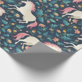 Einhörner im Wald Geschenkpapier (Ecke)