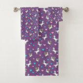 Einhörner, Pegasus und Herzen Badhandtuch Set (Insitu)