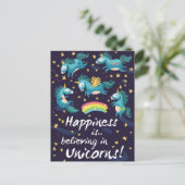 Einhörner Postkarte (Stehend Vorderseite)