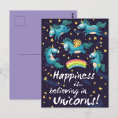 Einhörner Postkarte (Vorne/Hinten)