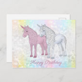 Einhörner Postkarte (Vorne/Hinten)