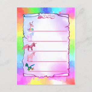 Einhörner postkarte