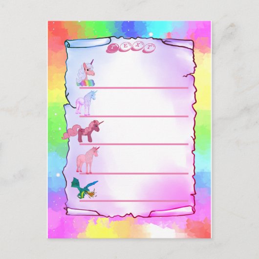 Einhörner postkarte (Vorderseite)