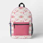 Einhörner, Regenbogen, Blume, Name / Moderne Bedruckter Rucksack (Vorderseite)