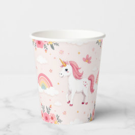 Einhörner, Regenbogen, Blume, Niedliches Party Pappbecher
