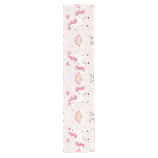 Einhörner, Regenbogen, Blume, Tischläufer (Vorderseite)