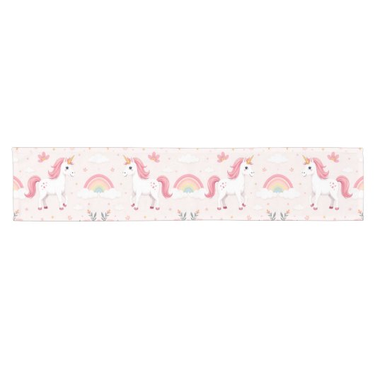 Einhörner, Regenbogen, Blume, Tischläufer (Horizontal)