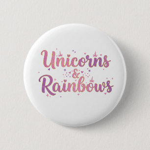 Einhörner & Regenbogen Button