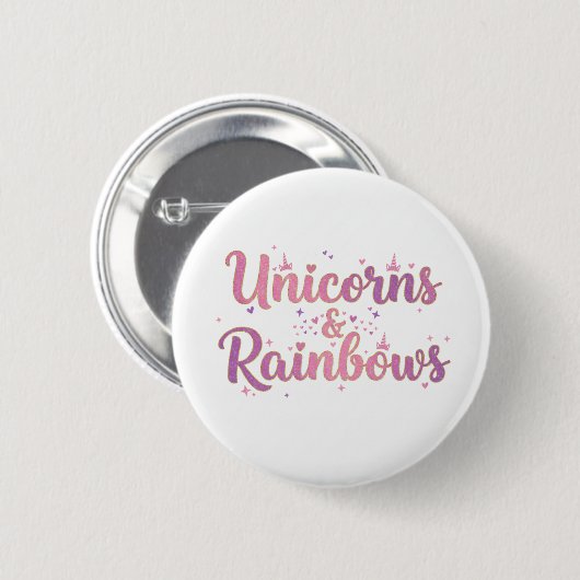 Einhörner & Regenbogen Button (Vorne & Hinten)