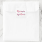 Einhörner & Regenbogen Quadratischer Aufkleber (Tasche)