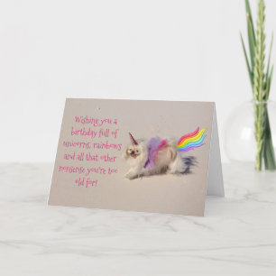 Einhörner, Regenbögen und Geburtstage Karte