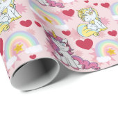 Einhörner, Regenbögen und Herzen Muster Geschenkpapier (Rolleneckpunkt)