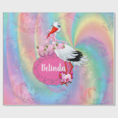 Einhörner, Regenbogenspiralen für Süsse-Kuchen-Mäd Geschenkpapier (Flach)