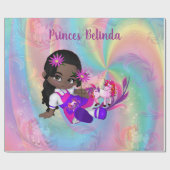 Einhörner, Regenbogenspiralen für Süsse-Kuchen-Mäd Geschenkpapier (Flach)