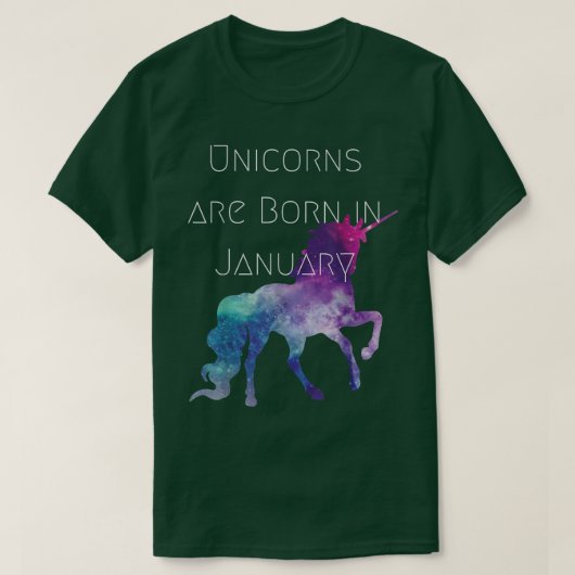 Einhörner sind in Bekleidung vom Januar Geboren T-Shirt (Design vorne)