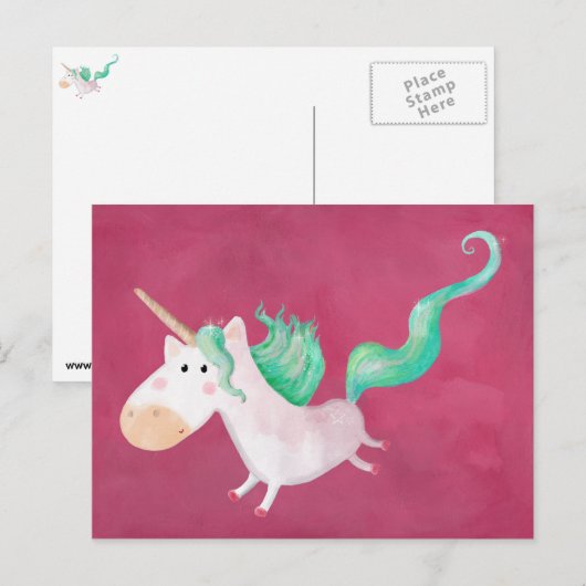 Einhörner sind magisch postkarte (Vorne/Hinten)