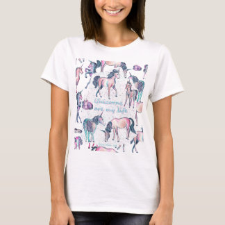 Einhörner sind mein Leben - Galaxy Confetti Wasser T-Shirt