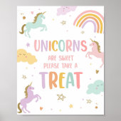 Einhörner sind süß Nehmen Sie eine Leckerei Mädche Poster (Vorne)