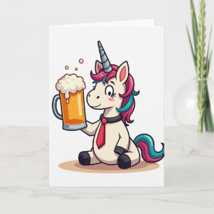 Einhörner Trinken Spaß Karte