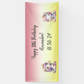 Einhörner und Gänseblümchen, "Happy Birthday"-Part Banner (Vertikal)