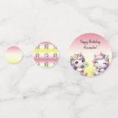 Einhörner und Gänseblümchen, "Happy Birthday"-Part Konfetti (Vorderseiten)