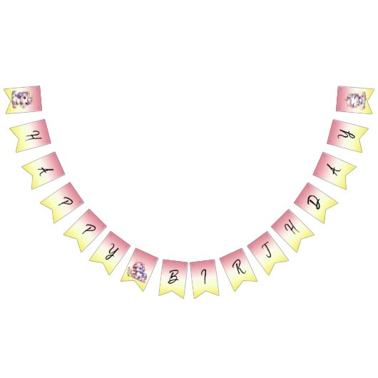 Einhörner und Gänseblümchen, "Happy Birthday" Wimpelkette (Alle)