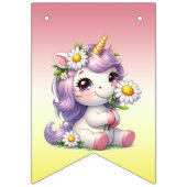 Einhörner und Gänseblümchen, "Happy Birthday" Wimpelkette (Erste Fahne)