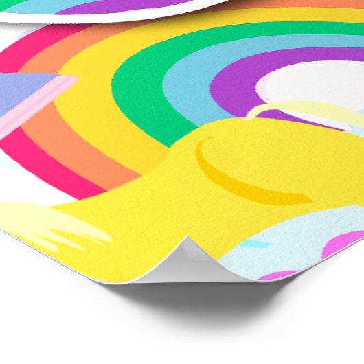 Einhörner und Regenbogen Das Poster! Poster (Ecke)