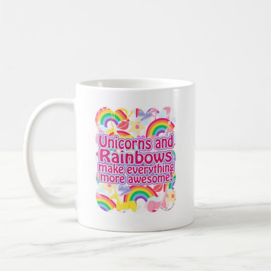 Einhörner und Regenbogen Kaffeetasse (Links)