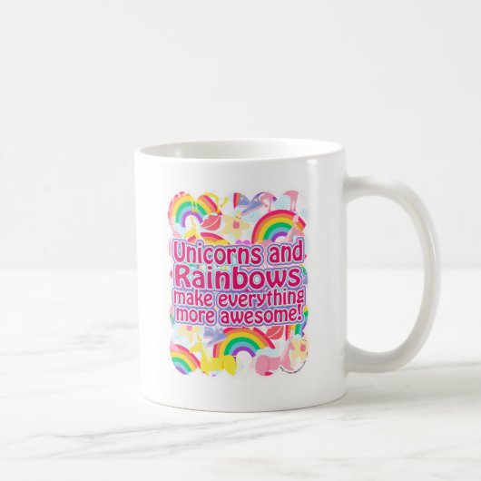 Einhörner und Regenbogen Kaffeetasse (Rechts)