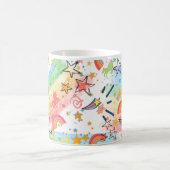 Einhörner und Regenbogen Kaffeetasse (Mittel)