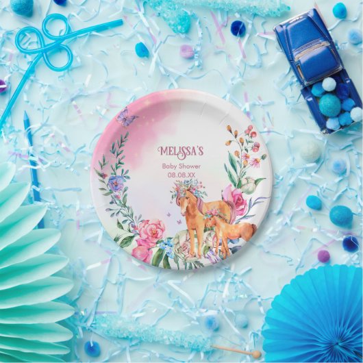 Einhörner und Schmetterlinge zauberhaftes Thema Ba Pappteller (Party)