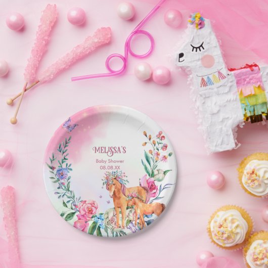 Einhörner und Schmetterlinge zauberhaftes Thema Ba Pappteller (Party)