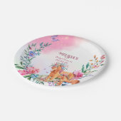 Einhörner und Schmetterlinge zauberhaftes Thema Ba Pappteller (Schrägansicht)