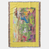 Einhörner von Unimaise Fringe Blanket - Gelb Decke (Vorderseite Vertikal)