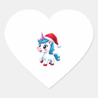 Einhörner Weihnachten_Santa Claus Einhorn Tank Top Herz-Aufkleber