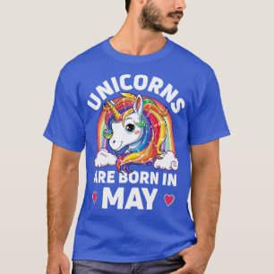 Einhörner werden im Mai Einhorn Regenbogen Geburts T-Shirt
